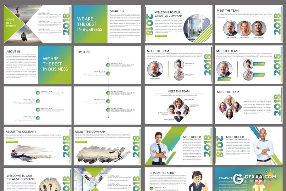 欧美风格渐变色系商务工作总结汇报PPT模板 - 顶尖PPT