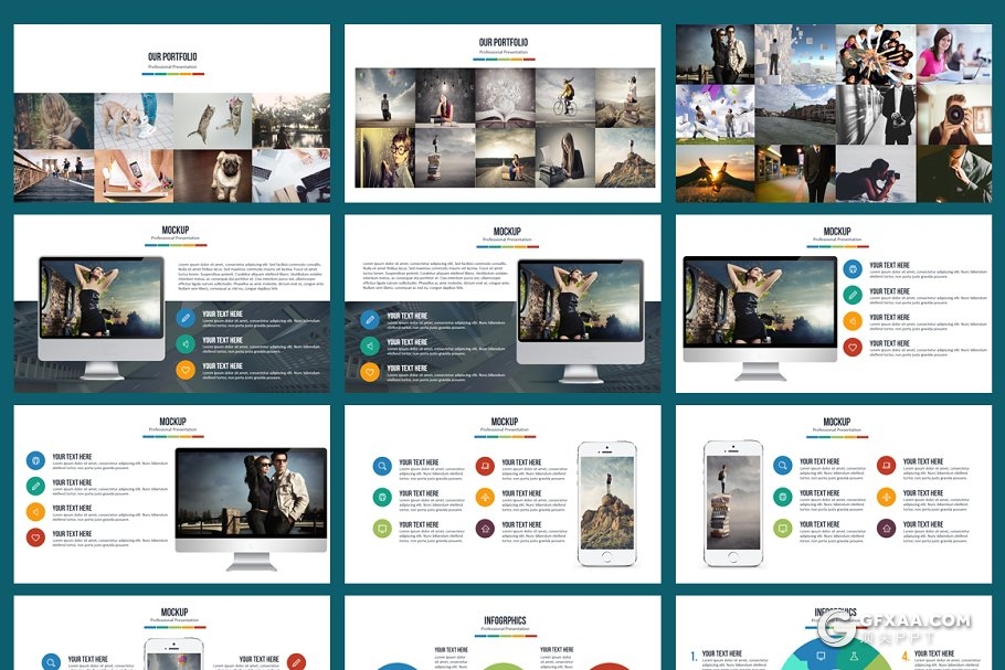 77页精美图形设计 欧美商务风格PPT模板 - 顶尖PPT