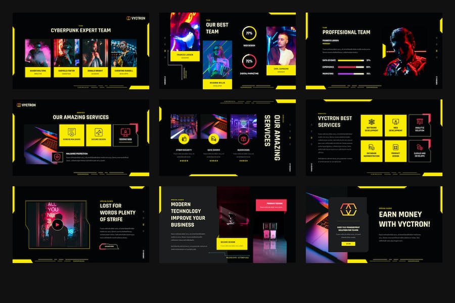 赛伯朋克风格科技产品发布keynote模板 - 顶尖PPT