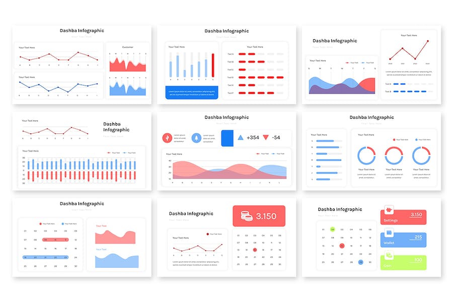 数据展示统计分析信息图形PPT模板 - 顶尖PPT