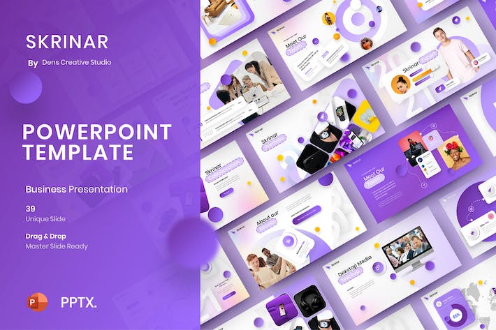 精美虚幻圆形欧美商务商业通用PPT模板 - 顶尖PPT