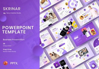 精美虚幻圆形欧美商务商业通用PPT模板 - 顶尖PPT