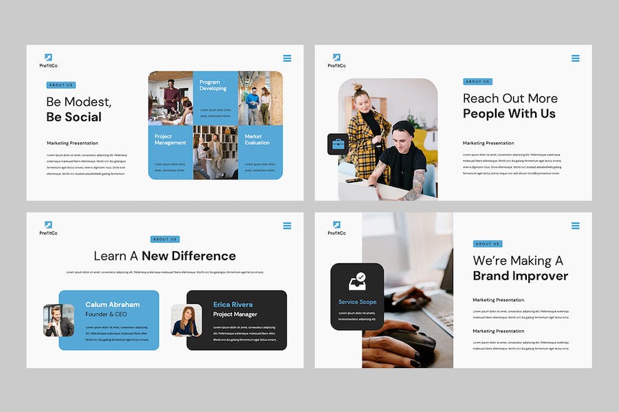蓝色企业数字营销推广方案策划Keynote模板 - 顶尖PPT