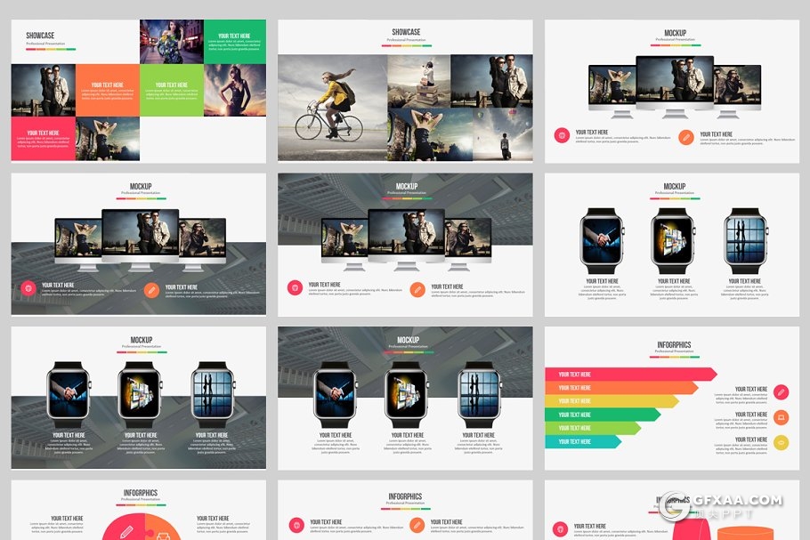 110页小清新配色精美图形欧美商务PPT模板 - 顶尖PPT