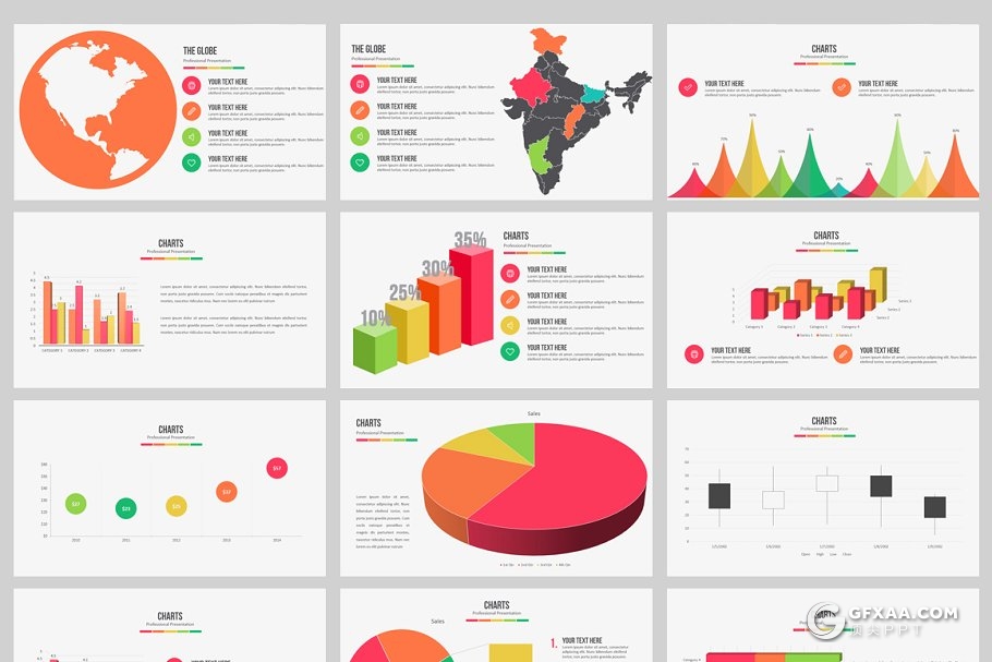 110页小清新配色精美图形欧美商务PPT模板 - 顶尖PPT