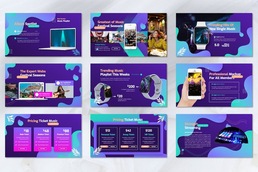 音乐在线平台品牌推广Keynote模板 - 顶尖PPT
