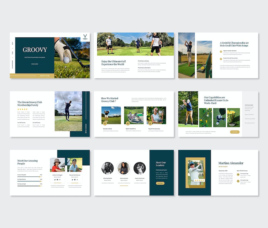 高尔夫球杆品牌推广展示PPT模板 - 顶尖PPT