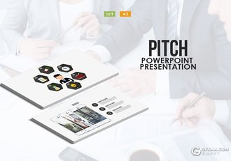 100页扁平化图形商务多用途PPT模板 - 顶尖PPT