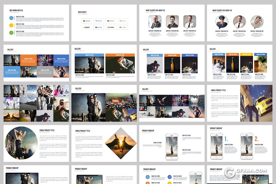 100页欧美扁平化商务多用途PPT模板 - 顶尖PPT