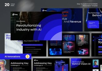 AI创新技术发布会PPT模板 - 顶尖PPT
