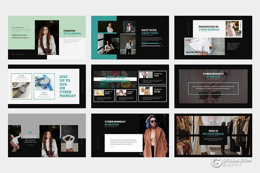 62页极简风格模特人物展示PPT模板 - 顶尖PPT