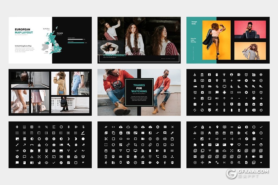 62页极简风格模特人物展示PPT模板 - 顶尖PPT