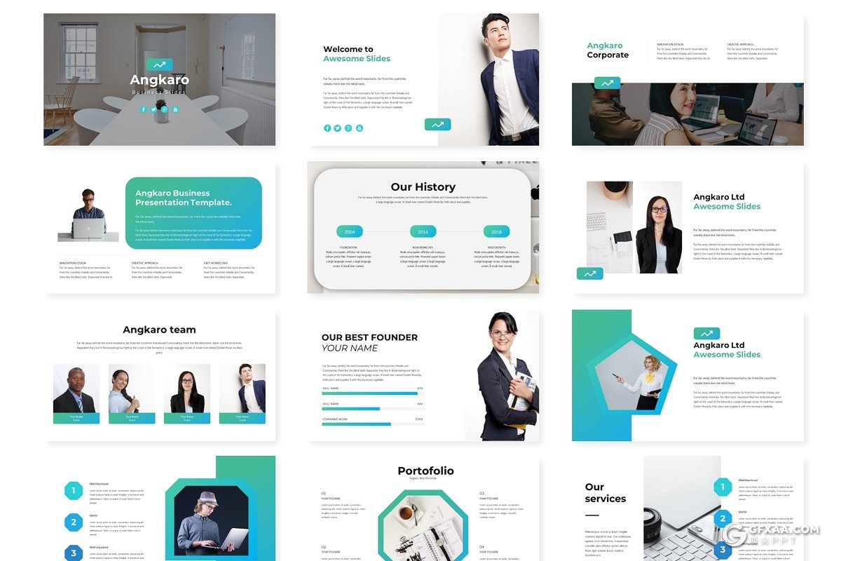 30页欧美年终总结汇报工作计划Google Slides模板 - 顶尖PPT
