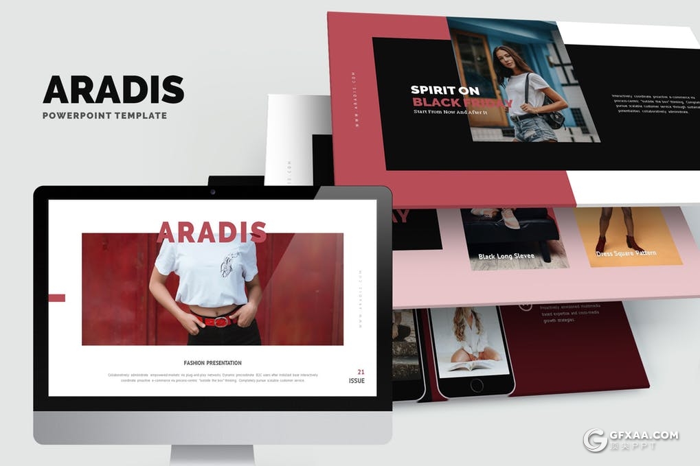 62页极简风格模特人物展示PPT模板 - 顶尖PPT