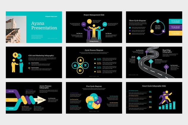 商务信息图形keynote模板 - 顶尖PPT