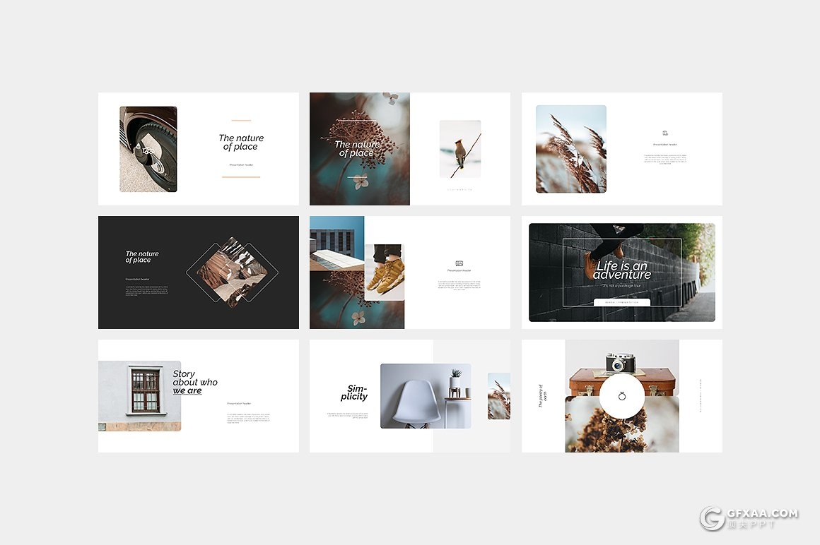 57页极简清新产品图片展示PPT模板 - 顶尖PPT