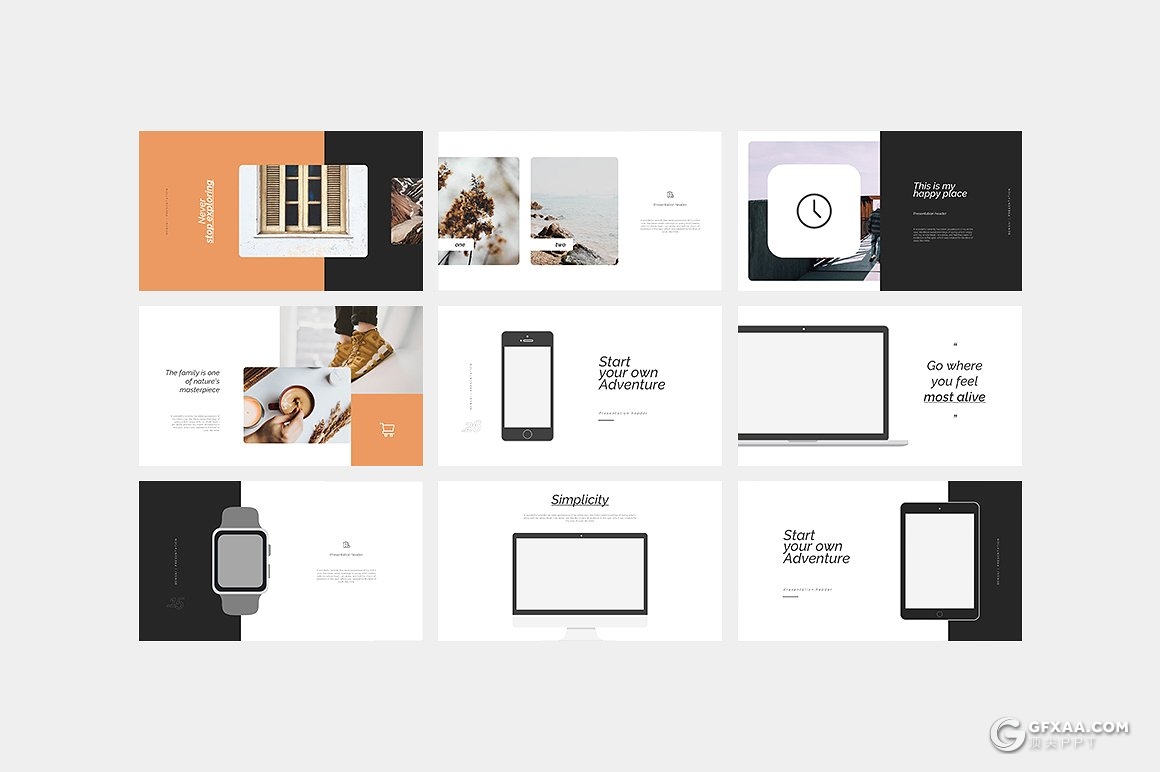 57页极简清新产品图片展示PPT模板 - 顶尖PPT