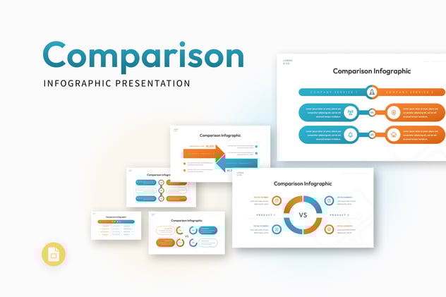 数据信息比较图形PPT模板 - 顶尖PPT