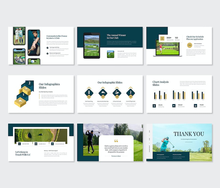 高尔夫球杆品牌推广展示PPT模板 - 顶尖PPT