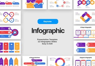 彩色步骤流程图形keynote模板 - 顶尖PPT