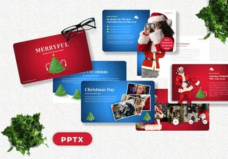 快乐新年圣诞节放假PPT圣诞节祝福活动PPT模板 - 顶尖PPT