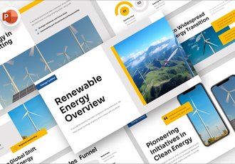 风力发电可再生能源概览PPT模板 - 顶尖PPT