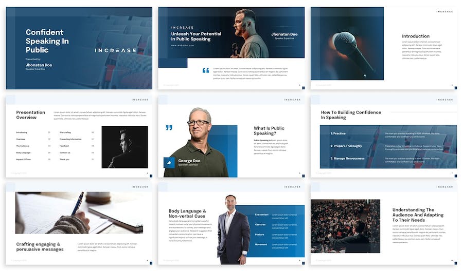 公共演讲者发布会PPT模板 - 顶尖PPT