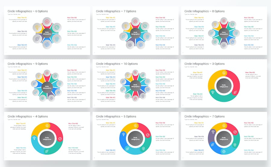 圆圈信息图表数据展示Keynote模板 - 顶尖PPT