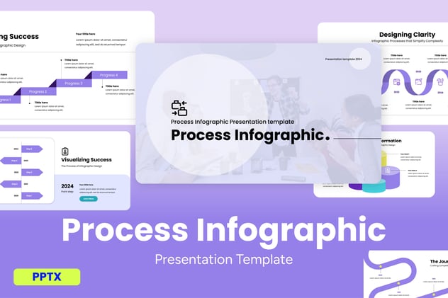 业务流程图时间轴步骤信息图表PPT模板 - 顶尖PPT