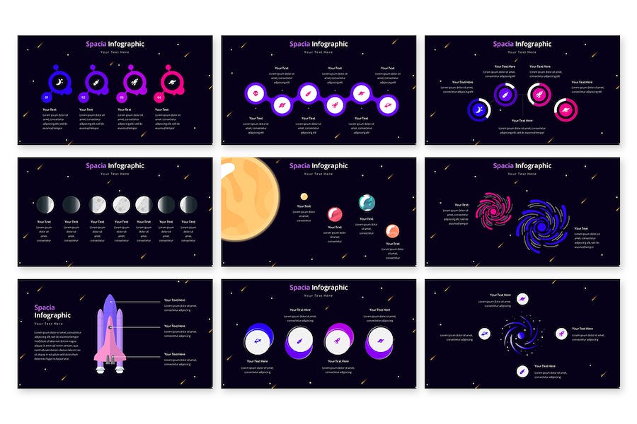 信息图表数据展示空间规划Keynote模板 - 顶尖PPT