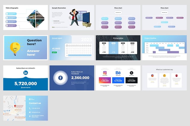 公司创意信息图表提案PPT模板 - 顶尖PPT