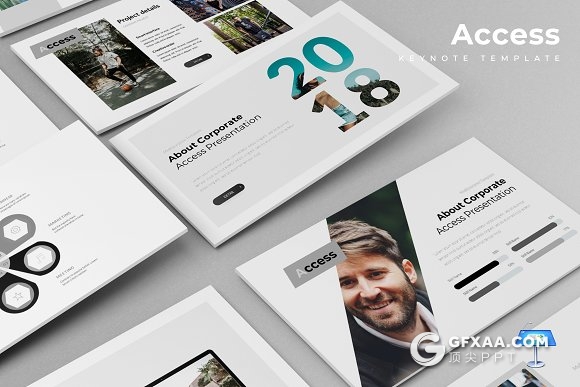 30页创意斜切图形商务多用途keynote模板 - 顶尖PPT