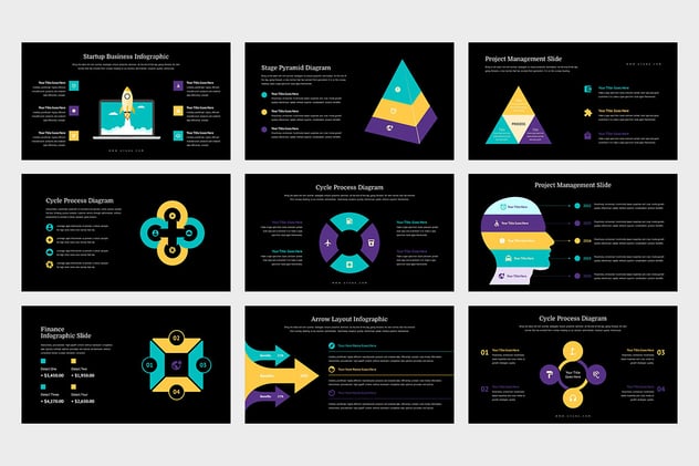商务信息图形keynote模板 - 顶尖PPT