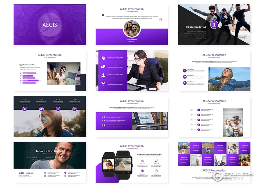 30页5种配色高逼格大气商务风格keynote模板 - 顶尖PPT