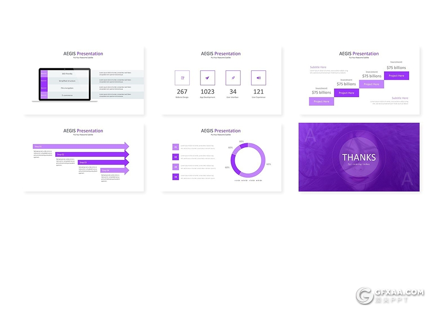 30页5种配色高逼格大气商务风格keynote模板 - 顶尖PPT