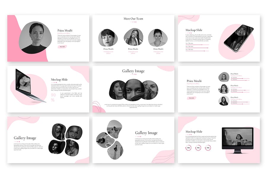 创意时尚女性主题keynote模板 - 顶尖PPT