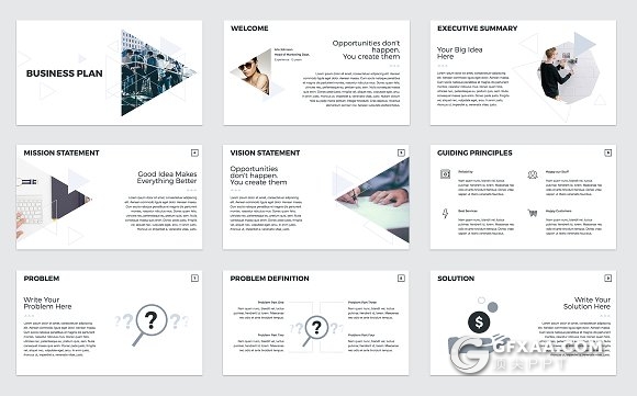 60页简约风格信息展示keynote模板 - 顶尖PPT