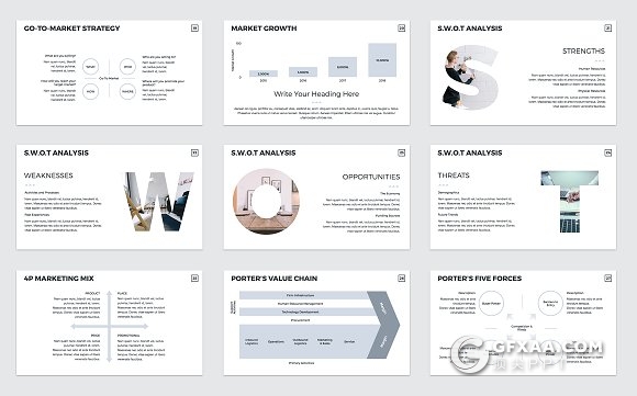60页简约风格信息展示keynote模板 - 顶尖PPT