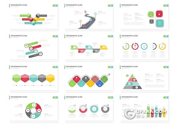 30页渐变色系欧美商务风格keynote模板 - 顶尖PPT