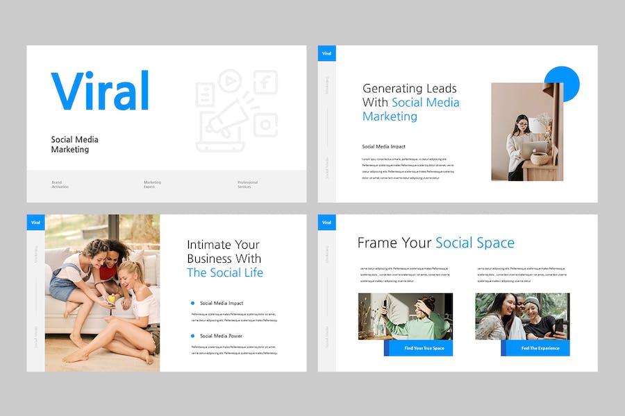 社交媒体营销推广策略讲述Keynote模板 - 顶尖PPT