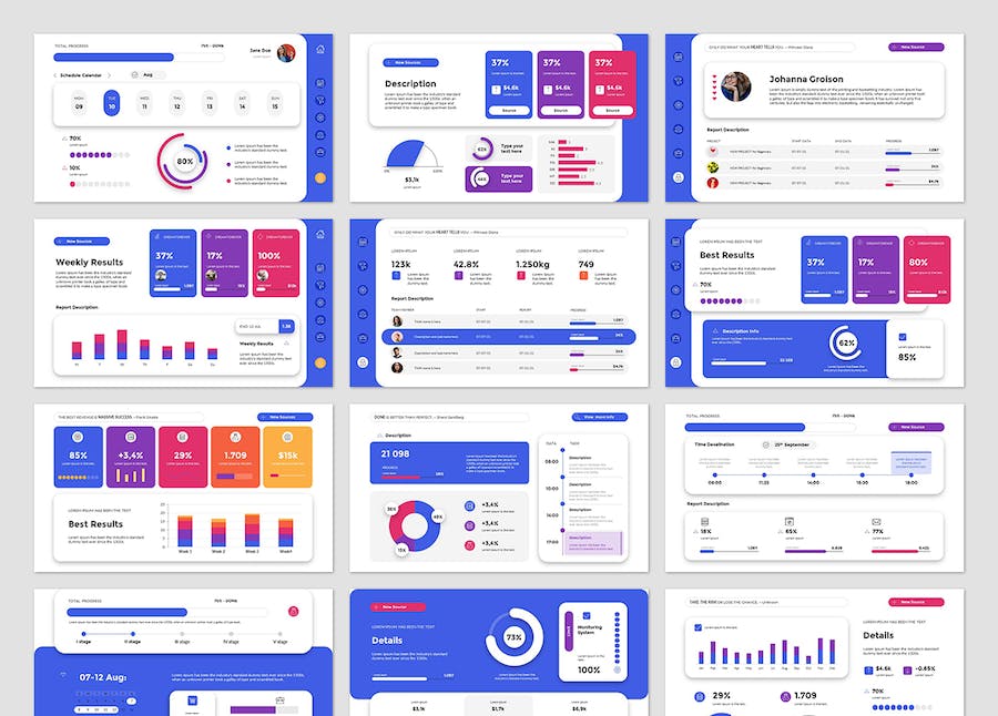 用户界面套件组件展示PPT模板 - 顶尖PPT