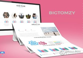 30页5种配色商务数据图形图表keynote模板 - 顶尖PPT