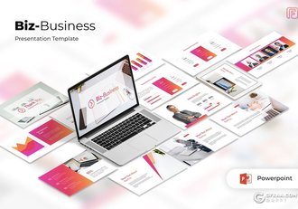 36页渐变粉色商务风格PPT模板 - 顶尖PPT