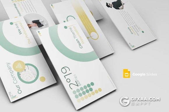 2019年欧美商务工作总结新年计划Google Slides模板 5种主题配色 - 顶尖PPT