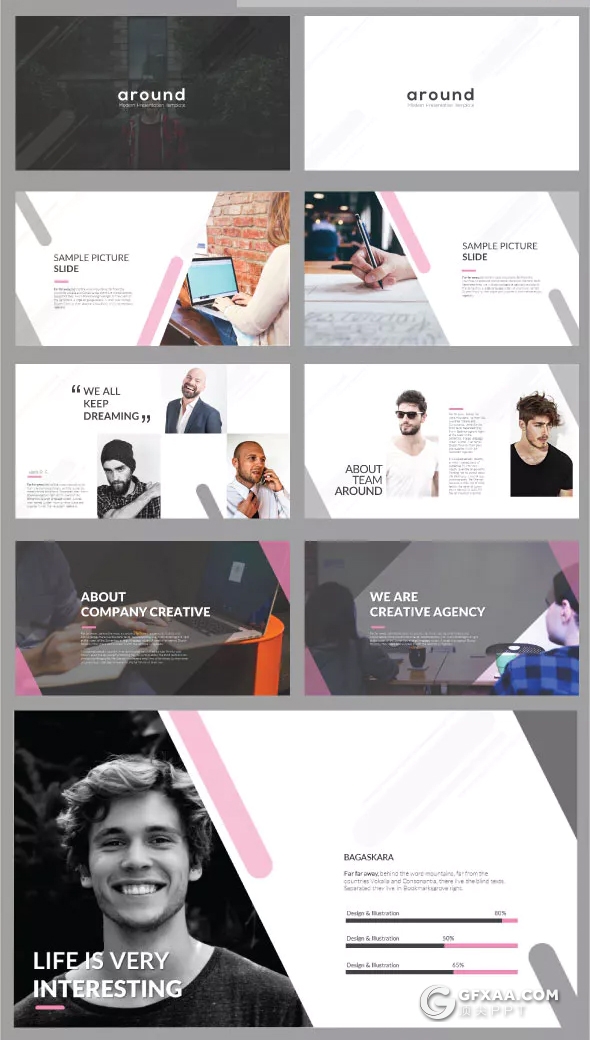 65页欧美创意时尚杂志风格keynote模板 - 顶尖PPT