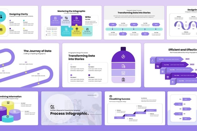 业务流程图时间轴步骤信息图表PPT模板 - 顶尖PPT