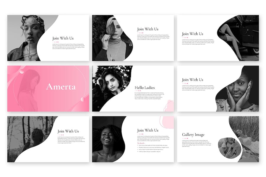 创意时尚女性主题keynote模板 - 顶尖PPT