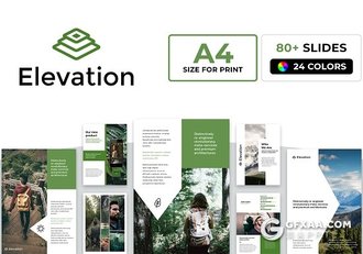 88页A4规格户外探险风景图片展示PPT模板 - 顶尖PPT