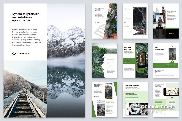 88页A4规格户外探险风景图片展示PPT模板 - 顶尖PPT