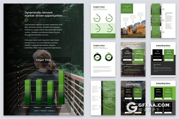 88页A4规格户外探险风景图片展示PPT模板 - 顶尖PPT